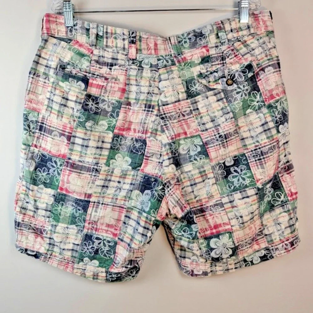 Charleston Threads Patchwork Plaid Shorts Mens 38 Multicolor‎ Madras